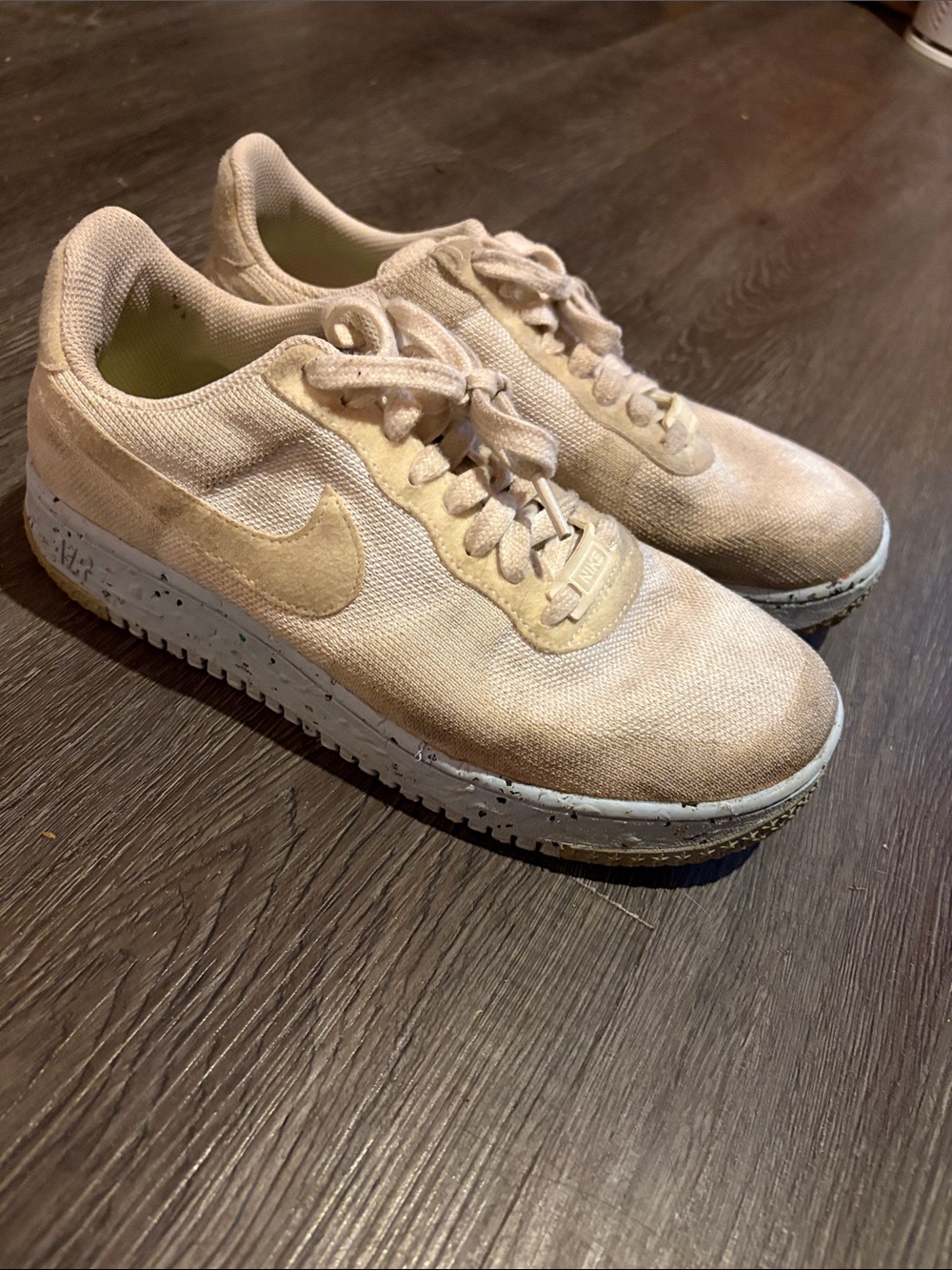 Women’s Nike Light Beige Canvas Low-Top Sneakers with Speckled White Sole
